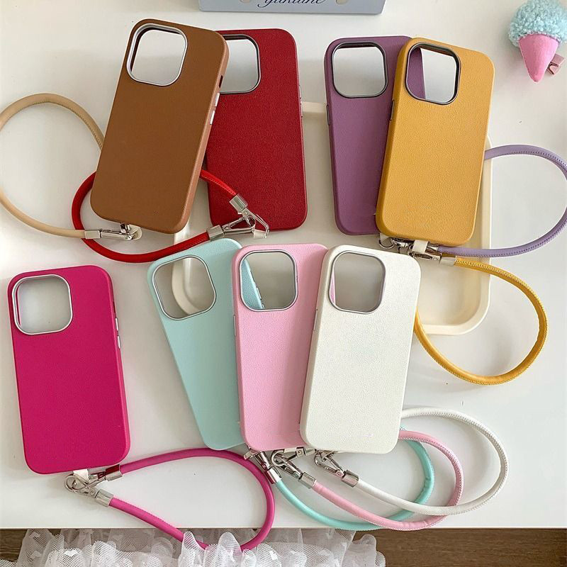 สําหรับ Huawei Honor 90 lite 70 50 X8A X9A X6 X7 X8 X9 X5 Plus Nova 5T 8i 7 9 SE Y9S P30 4G 5G ฝาครอบ Lanyard Chain กันกระแทกหนัง Jelly Soft เคสโทรศัพท์