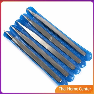 คีบหนีบสแตนเลส คีมหนีบอเนกประสงค์ มี 2 แบบ ปากคีบงอ ปากคีบแหลม Stainless steel tweezers
