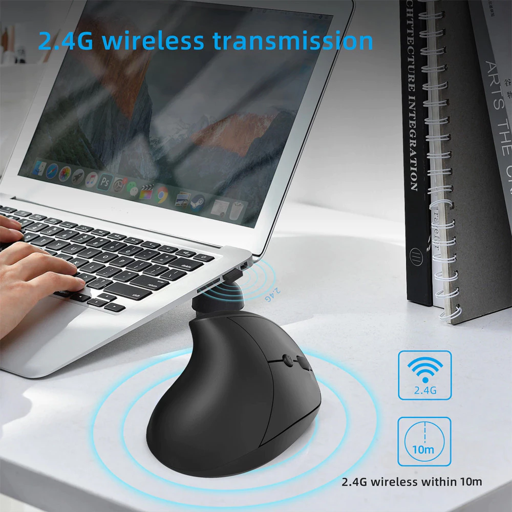 เมาส์ไร้สาย HXSJ X10 Ergonomic 2.4Ghz thumbnail 3