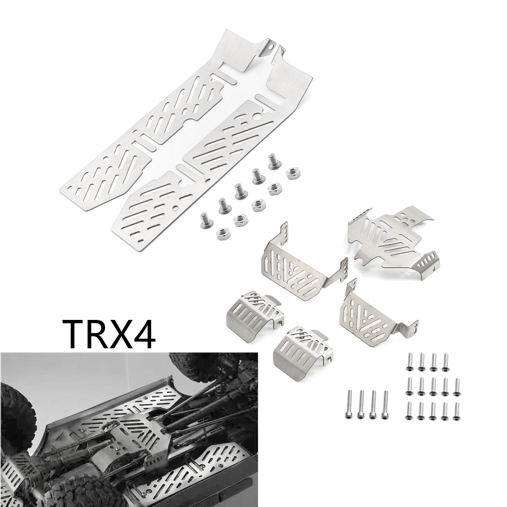 Trx4 สแตนเลสแชสซีเกราะป้องกันแผ่นป้องกันการลื่นไถลสําหรับ 1/10 RC Crawler TRX-4