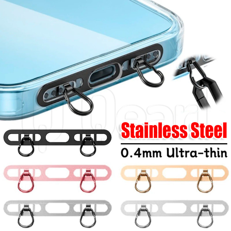 โทรศัพท์ ปะเก็นเชือกเส้นเล็กสแตนเลส-ป้องกันการสูญหายโทรศัพท์เชือกเส้นเล็กสลิงคลิป-สากล, ต่อต้านตก-คู่แขวนหัวเข็มขัดเชื่อมต่อแพทช์-บางเฉียบโทรศัพท์แขวนเชื