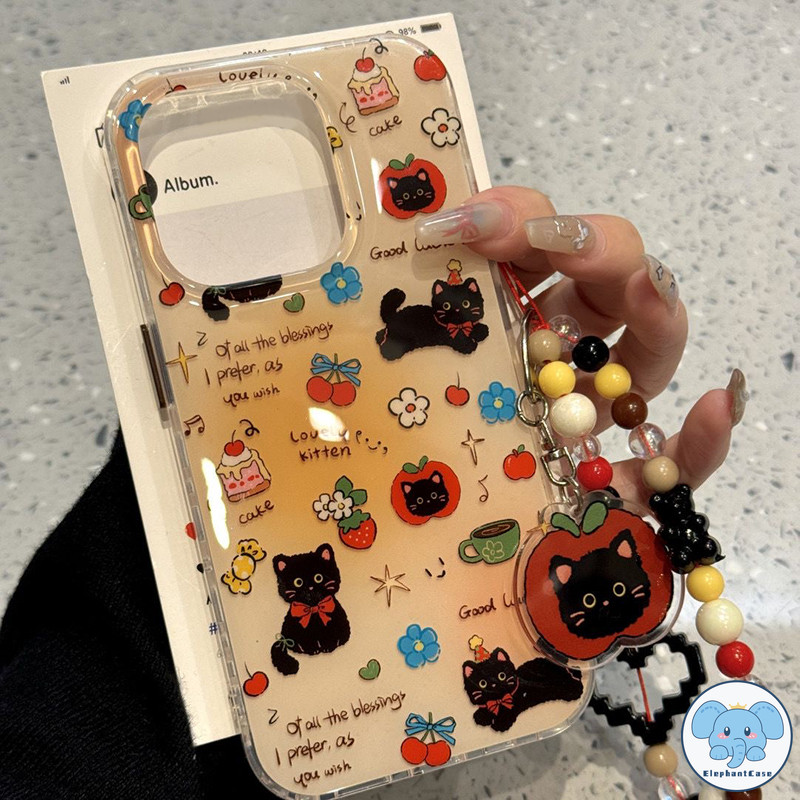 สร้อยข้อมือลูกแมวเชอร์รี่หมี เคส Samsung A55 A06 A02s A32 A52 A13 A11 A05 A30 A03s A51 A14 A03 A10s A15 A35 A05S A50 A20