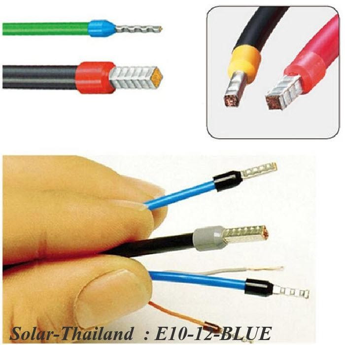 หางปลากลม คอร์ดเอ็น แบบมีฉนวน สำหรับสายไฟ ขนาด 10.0 Sq.mm (สีน้ำเงิน แพค 100 ชิ้น) รุ่น E10-12-B - รูปที่ 3