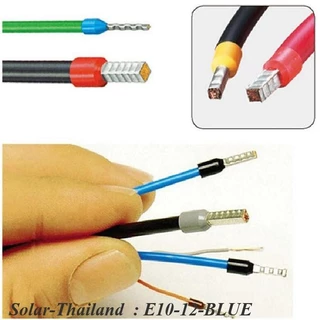 หางปลากลม คอร์ดเอ็น แบบมีฉนวน สำหรับสายไฟ ขนาด 10.0 Sq.mm (สีน้ำเงิน แพค 100 ชิ้น) รุ่น E10-12-B