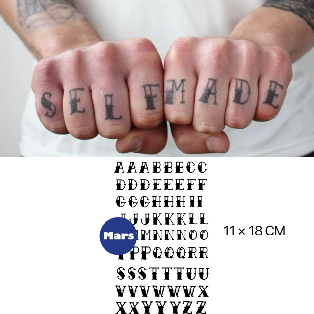【Mars Tattoo】ใหม่ สติกเกอร์รอยสักชั่วคราว ลายตัวอักษร D135 กึ่งถาวร ติดทนนาน 2 สัปดาห์