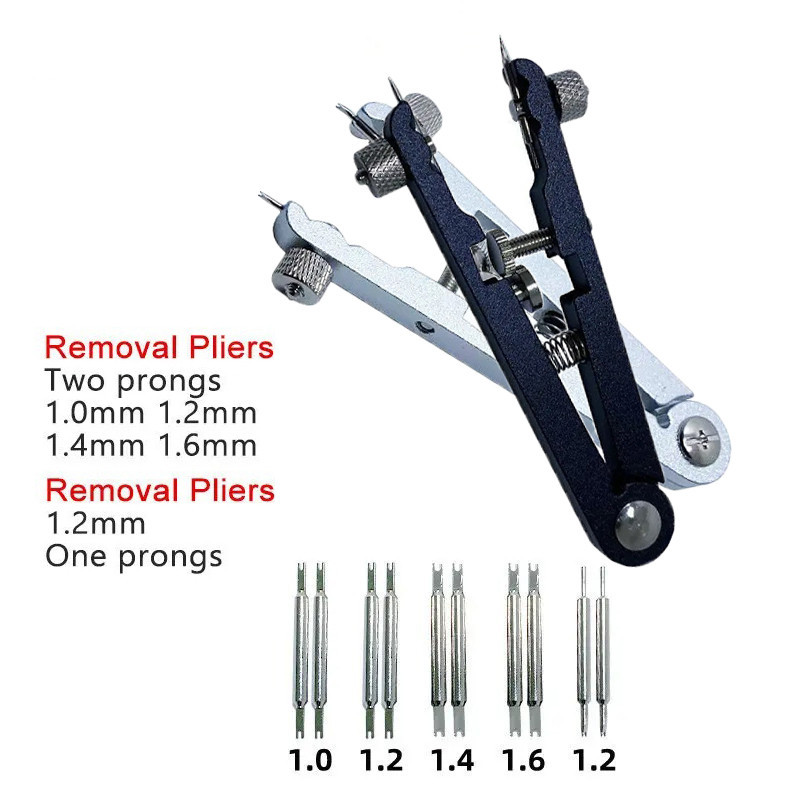 คีมถอดสายนาฬิกาข้อมือ โลหะผสมอลูมิเนียม รูปตัว V 6825 10 Pins