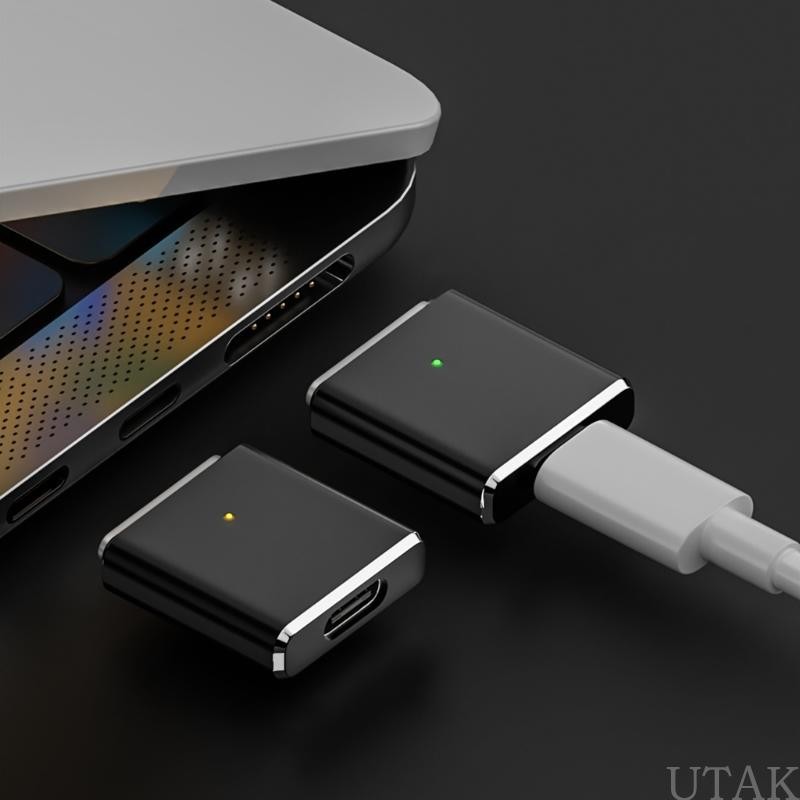 Utake อะแดปเตอร์เชื่อมต่อ Type C เป็น Magnetic 3 Converter PD100W สําหรับแล็ปท็อป