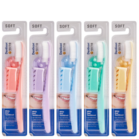 Denticon Wangta White Toothbrush White Dual (1ชิ้น/คละสี) 2 ระดับ 4,000 เส้น
