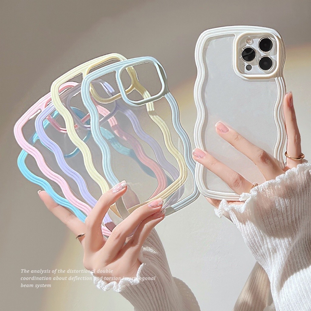หุ้นไทย เคสหยักสีลูกกวาด for iPhone 15 XR iPhone 11 12 13 14 Pro Max XR XS Max 7 PLUS SE INS รูปแบบโทรศัพท์มือถือกรณี
