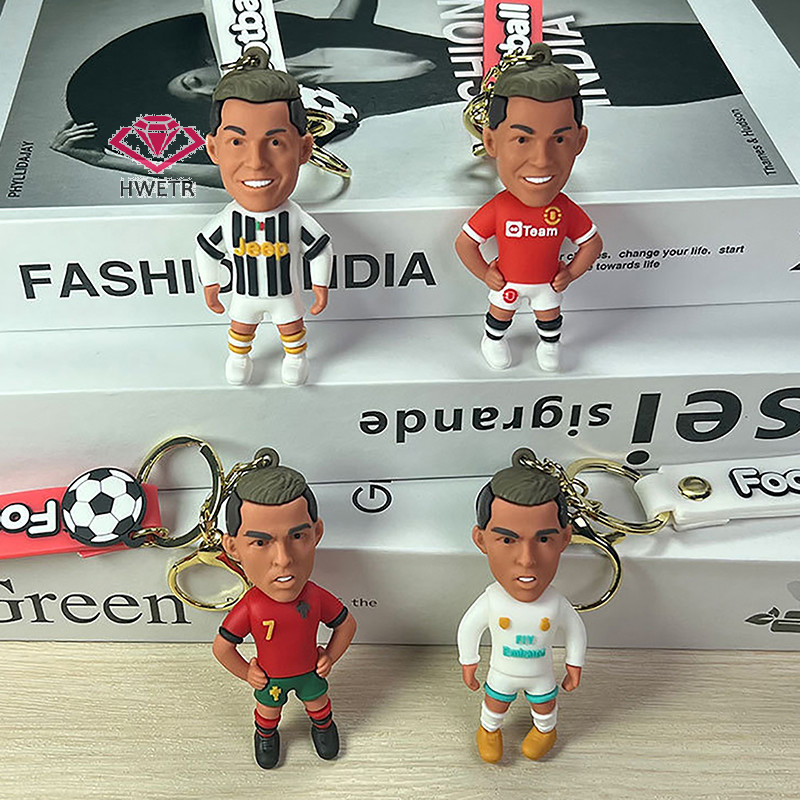 Hwetr พวงกุญแจ จี้ตุ๊กตาฟิกเกอร์นักฟุตบอล Ronaldo 1 ชิ้น