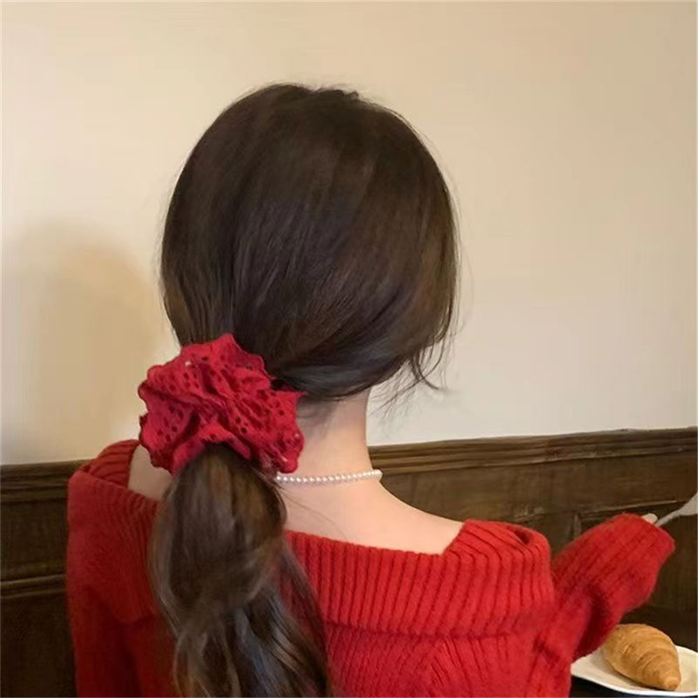 A HELLO GIRL Super Fairy ลูกไม้ ขนาดใหญ่ ยางรัดผม ยางรัดผม เชือกคาดศีรษะ ฝรั่งเศส ย้อนยุค เครื่องประดับผม - รูปที่ 5