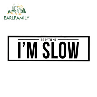 EARLFAMILY 13 ซม.x 4.1 ซม.Im ช้าตลกรถสติกเกอร์ DIY Tumbler ห…