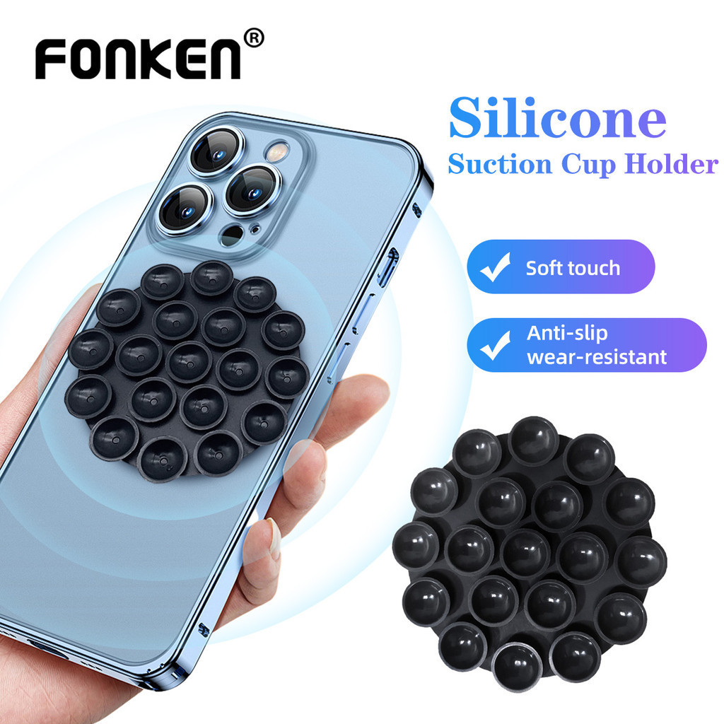 FONKEN แผ่นซิลิโคน แบบปุ่มดูดสุญญากาศ กันลื่น สําหรับติดโทรศัพท์มือถือ