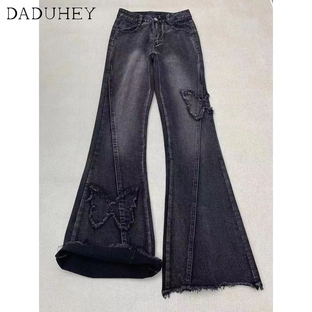 DaDuHey2026 Women‘s 2026 New High Waist Slim-Fitting Slimming Butterfly Embroidered Loose Jeans American Retro Fashionable Large Size Skinny Jeans