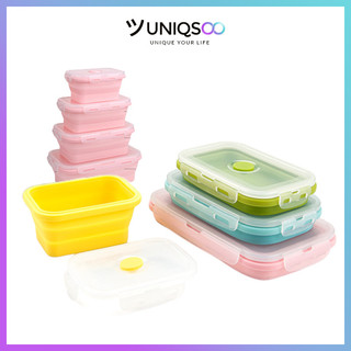 UNISOO Kotak Makan Silikon Satuan Lipat Expandable Tempat Makan Bahan Silicone Lunch Box CF047