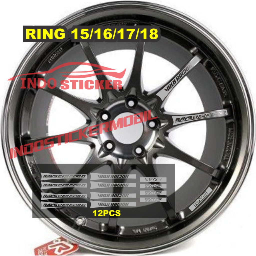Volk racing Wheel ขอบรถ สติ๊กเกอร์ล้อรังสีขับรถ Volk Rays Ce28 แหวน 15 16 17 18 12 ชิ้น - รูปที่ 3