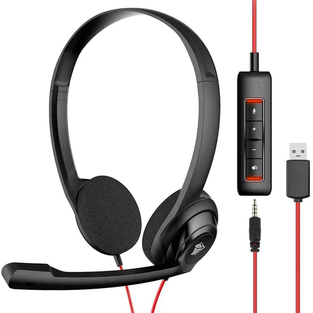 Nubwo HW02 ชุดหูฟังคอมพิวเตอร์ USB พร้อมไมโครโฟนใส แบบมีสาย สําหรับทีม MS Skype Webinars Call Center และอื่นๆ