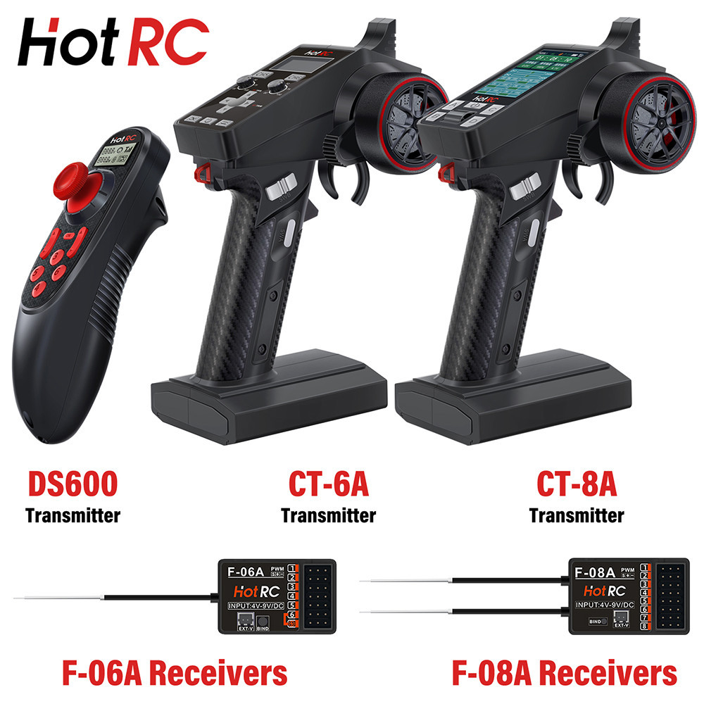Hotrc เครื่องส่งสัญญาณ CT-6A CT-8A DS600 6CH 8CH 2.4GHz ระบบวิทยุ รีโมตคอนโทรล