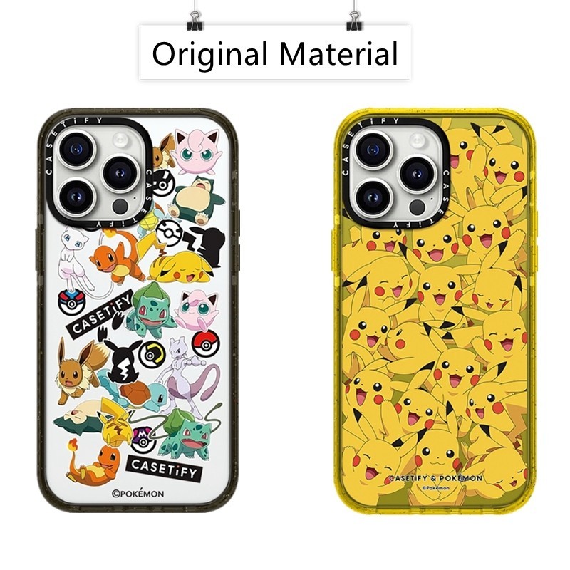 CASETI Pokemon Pikachu Hard Case For iPhone 15 14 Plus 11 12 13 Pro 15Pro Max impact Clear Acrylic Casing Cover
