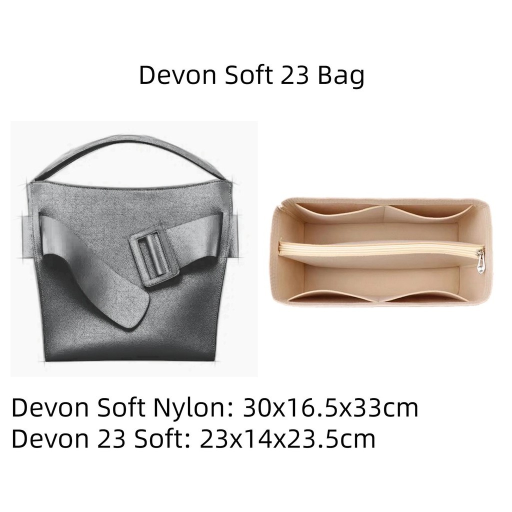 Devon ไนลอนนุ่ม 23 กระเป๋าอุปกรณ์เสริมใส่ Felt Organiser Organizer Tote Liner กระเป๋าด้านใน-BY019