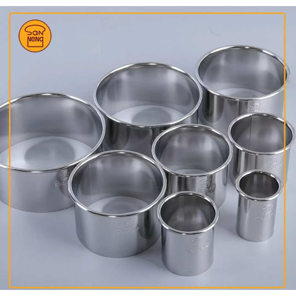 Sanneng Round Cutter Electrolysis 8 pcs/set ที่กดคุ๊กกี้รูปกลมเรียบ 8 ชิ้น/ เซท SN3840 (12-7617)