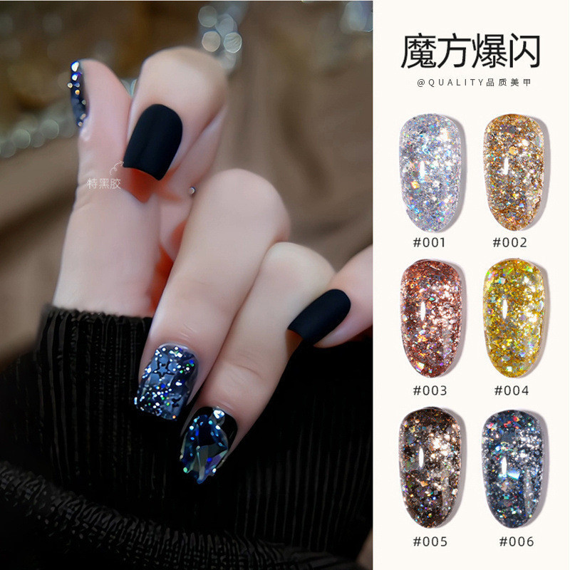 Xiaohongshu กาวติดเล็บเจล สีขาว 6 สี สําหรับตกแต่งเล็บ