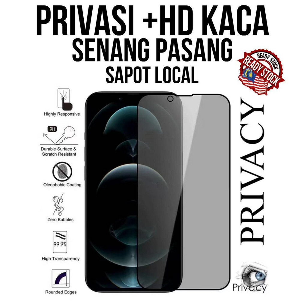OnePlus Sapot Local HD Privasi 9D Lindungan Skrin Nord /7T 9R N10 5G 7 2t 7T CE 5G 6T 6 9 8T 3 10T 1