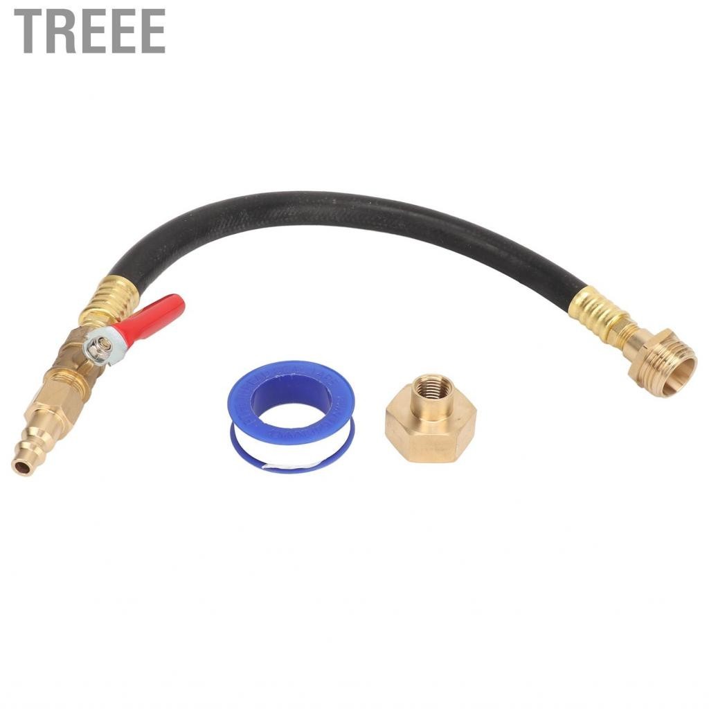 Treee RV Winterize Sprinkler System Kit Water Blow Out Adapter Hose Fitting Shut Off Valve with 3/4 Inch 1/4
