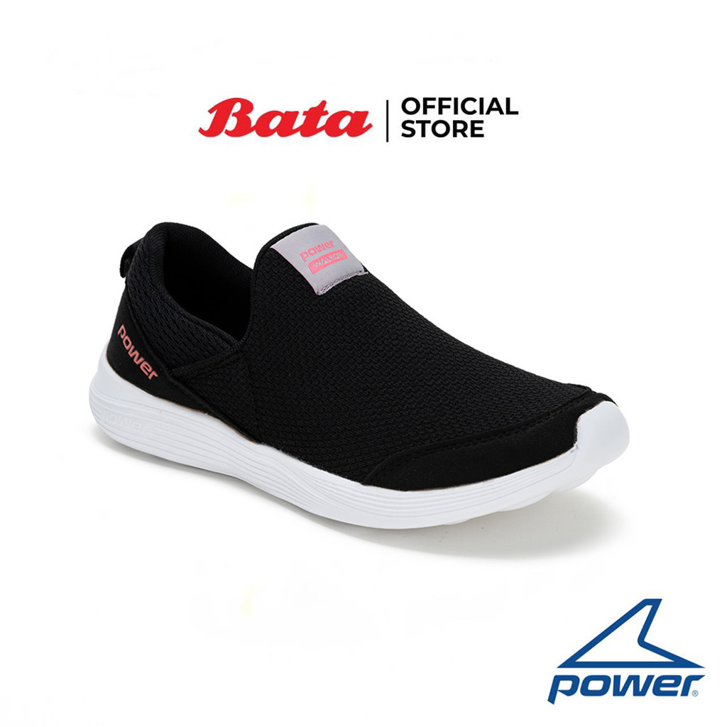 Bata บาจา Power รองเท้ากีฬาแบบสวมออกกำลังกาย ใส่เดิน  สำหรับผู้หญิง รุ่น รุ่น Glide Cinco Slip On สีดำ 5186124