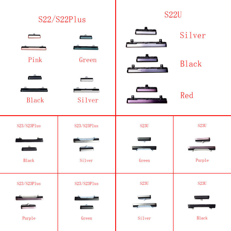 SAMSUNG ปุ่มด้านข้างสวิตช์ไฟปุ่มปรับระดับเสียงคีย์สําหรับSamsung S22 S23 + Plus Ultra S22Plus/S22U/S23U/S901