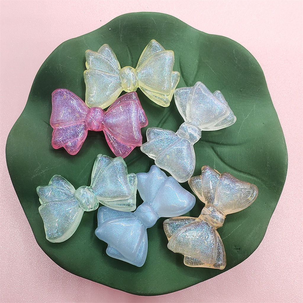 ลูกปัด รูปโบว์ แนวตั้ง 30*19*7 มม. สําหรับทําเครื่องประดับ สร้อยคอ ต่างหู แฮนด์เมด DIY 5 ชิ้น - รูปที่ 2