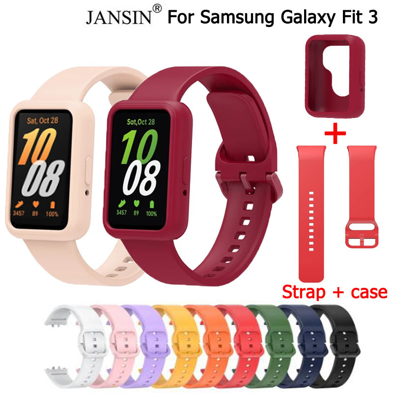 เคส + สายนาฬิกา samsung galaxy fit 3 สายนาฬิกาข้อมือ และเคสซิลิโคน สําหรับ Samsung Galaxy Fit3 เคส smart watch