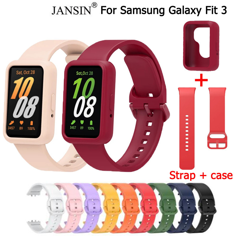 เคส + สายนาฬิกา samsung galaxy fit 3 สายนาฬิกาข้อมือ และเคสซิลิโคน สําหรับ Samsung Galaxy Fit3 เคส s