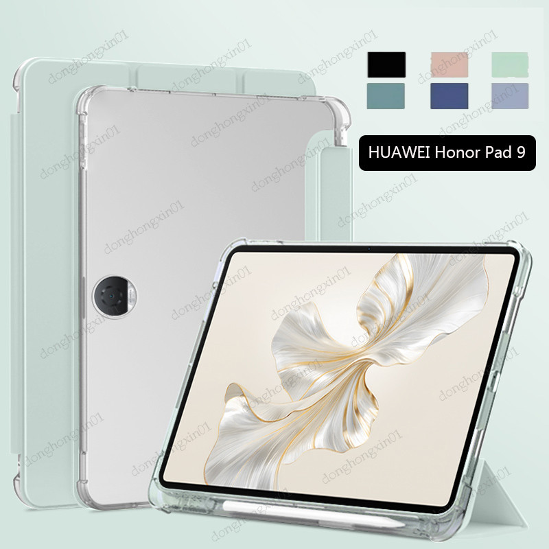 เคสแท็บเล็ต หนัง PU นิ่ม พร้อมช่องใส่ปากกา สําหรับ HUAWEI Honor Pad 9 2024 Honor Pad 9 HEY2-W09 HEY2-W19 12.1 นิ้ว