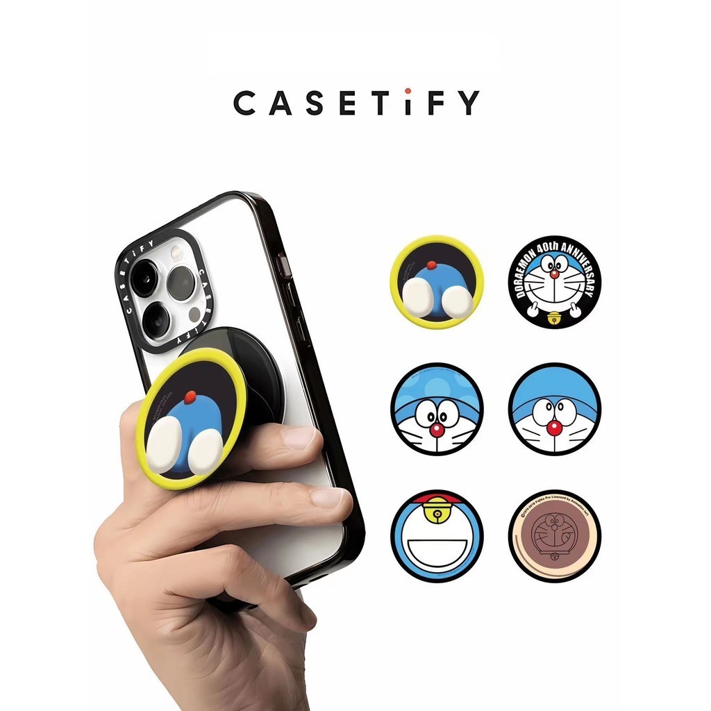 Casetifydoraemon Head stickerSnappy Magnetic Grip Stand ใช้เคสโทรศัพท์แม่เหล็กน่ารักการ์ตูน Creative Telescopic พับ PC Phone Grips กล่องบรรจุ