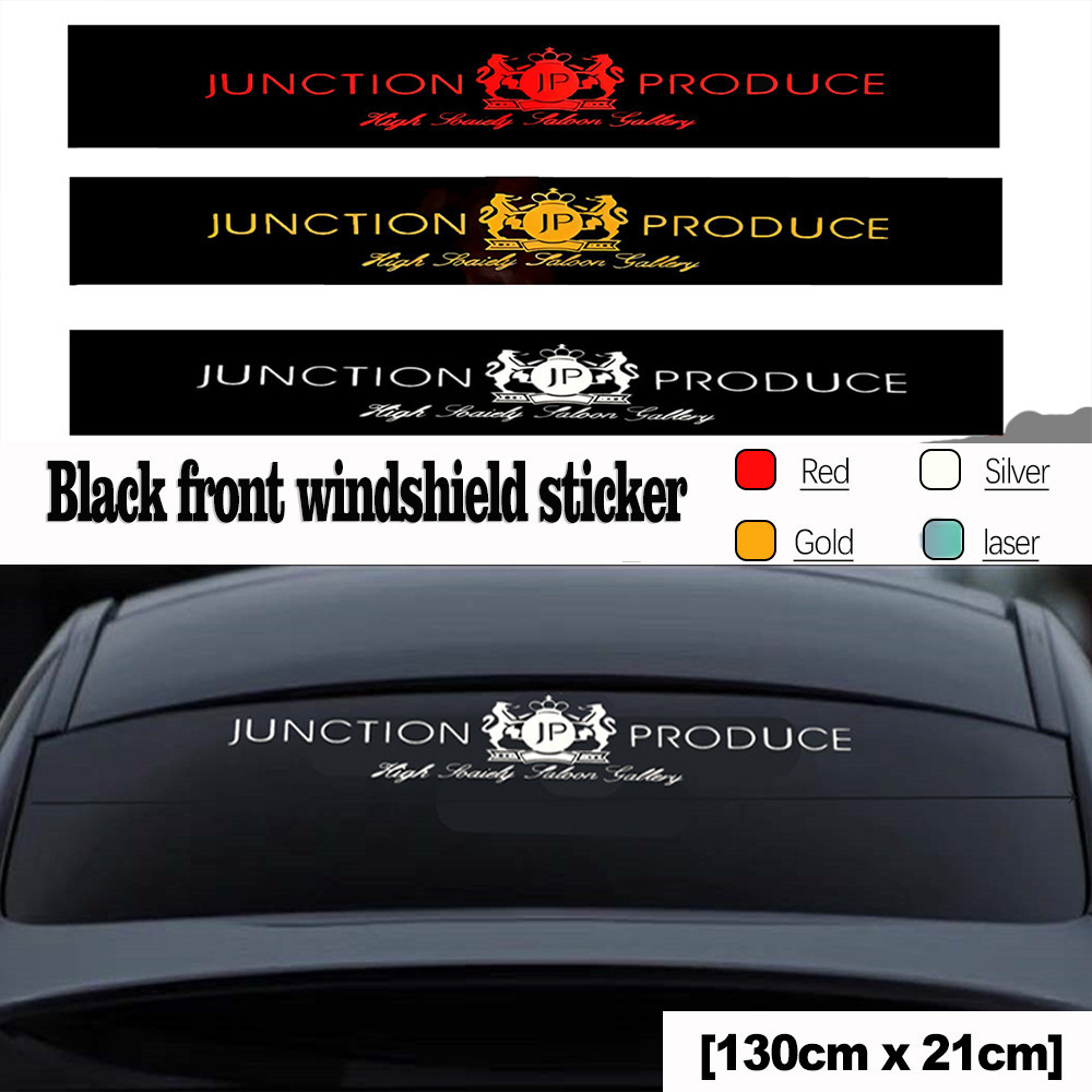 Junction ผลิตสติกเกอร์กระจกรถยนต์เลเซอร์ Reflectve Sunshade Decal JP ด้านหน้าด้านหลังกระจกตกแต่ง JUN