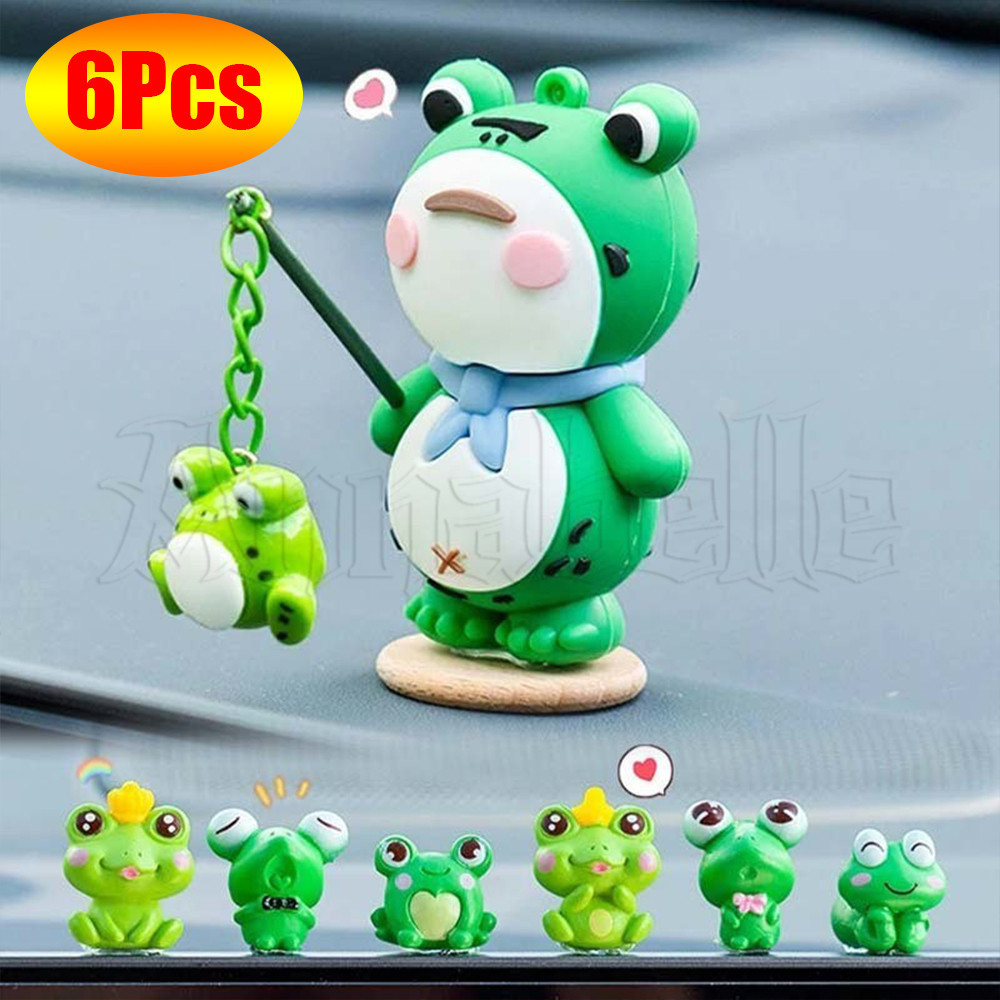 ตุ๊กตากบยาง ขนาดเล็ก แนวสร้างสรรค์ สําหรับตกแต่งรถยนต์ คอนโซลกลาง แผงหน้าปัด กระจกมองหลัง DIY