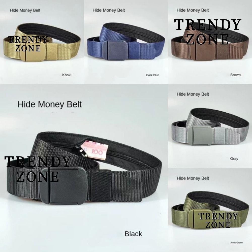 Trendyzone เข็มขัดซ่อนเงิน สายรัดไนลอน เข็มขัดกันขโมย แบบพกพา กระเป๋าสตางค์ 120 ซม. เข็มขัดซ่อนเอว ผู้หญิง
