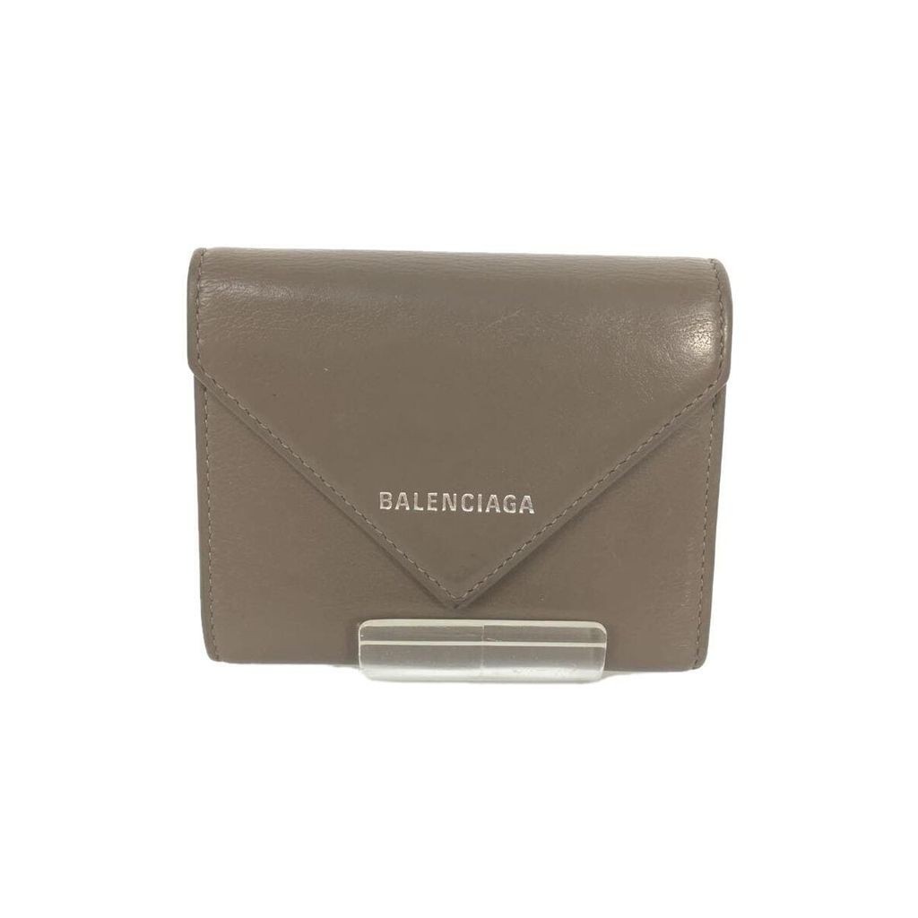 Balenciaga Bi-fold กระเป๋าสตางค์หนัง สีน้ําตาล ส่งตรงจากญี่ปุ่น มือสอง
