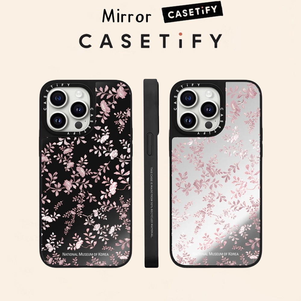 Casetify เคสโทรศัพท์มือถือกระจก ลายดอกไม้ กันกระแทก สําหรับ IPhone 15 Pro Max 15 Pro 15 14 13 12 11 Pro Max