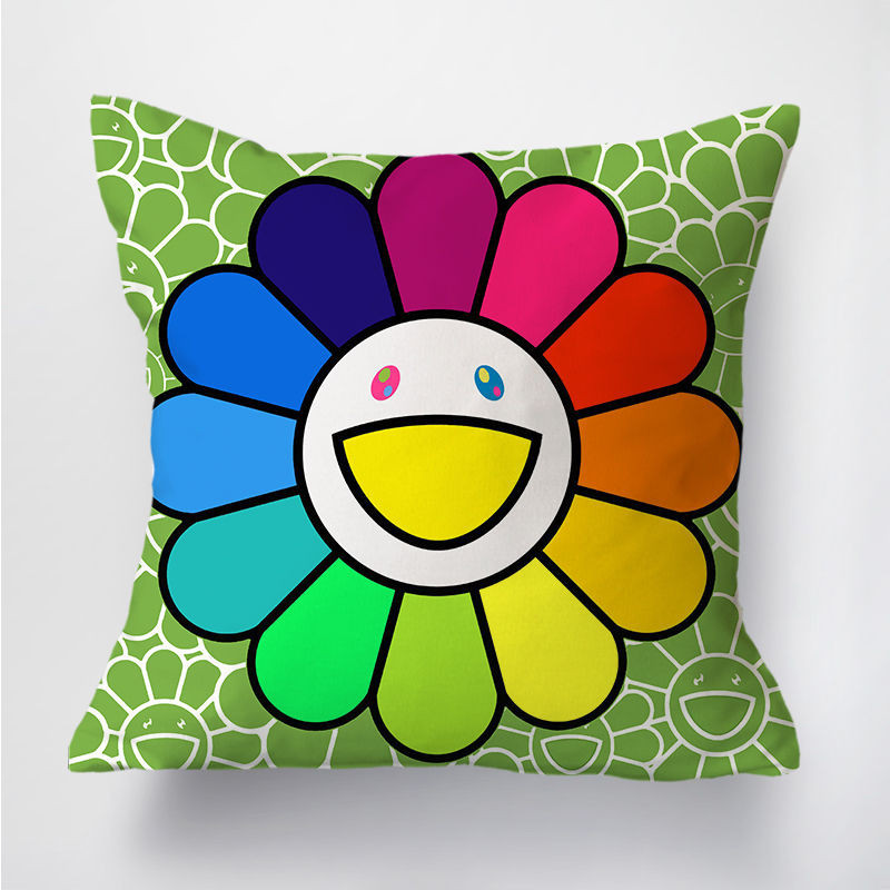 ใหม่ หมอนอิง ลายหน้ายิ้ม สไตล์ฮิปสเตอร์ สําหรับตกแต่งข้างเตียงนอน โซฟา รถยนต์ - รูปที่ 2