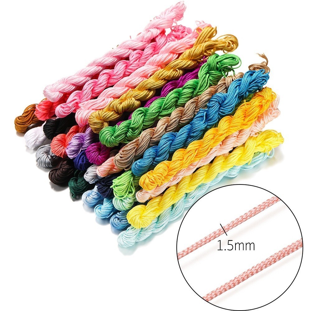 St. kunkka 1 ม ้ วน 12M เชือกไนลอนสร ้ อยข ้ อมือถัก 1.5 มม.เชือกถักไนลอน DIY ลูกปัดด ้ ายเชือกมือ