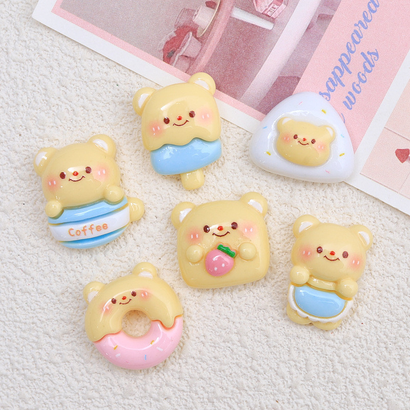 เครื่องประดับ กิ๊บติดผมเรซิ่น ลายการ์ตูนหมีน่ารัก diy
