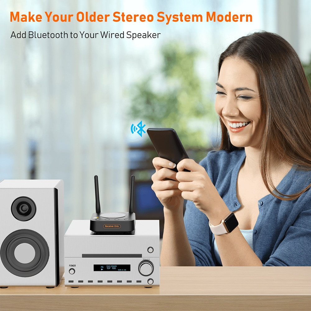 1mii B06Pro+ อะแดปเตอร์รับสัญญาณเสียง HiFi aptX LL HD LDAC บลูทูธ 5.1 พร้อมหน้าจอ LCD สําหรับ Tv PC