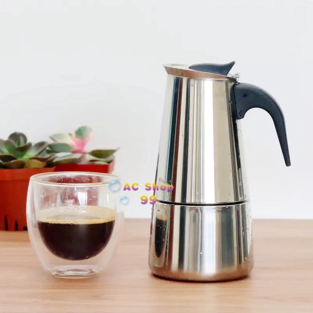 หม้อต้มกาแฟ ESPRESSO MAKER กาต้มกาแฟสดพกพา ต้มกาแฟแบบแรงดัน เครื่องทำกาแฟสด