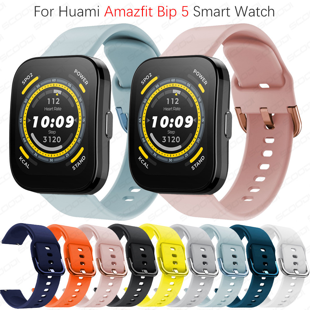 สายรัดซิลิโคนอ่อนนุ่มสําหรับ Amazfit Bip 5 / Bip 5 Unity สายรัดข้อมือสร้อยข้อมือสมาร์ทวอทช์
