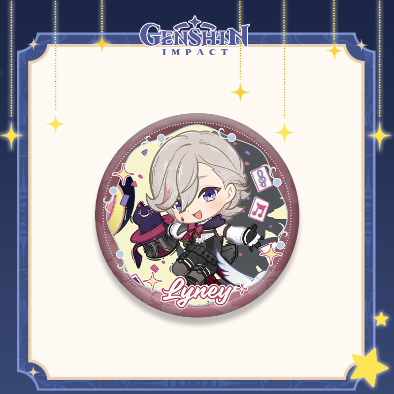 Genshin Impact Wriothesley Neuvillette Lyney Wanderer เข็มกลัดโลหะ ลายตัวอักษร Starlight 5.8 ซม. สําหรับตกแต่งบาร์ - รูปที่ 6