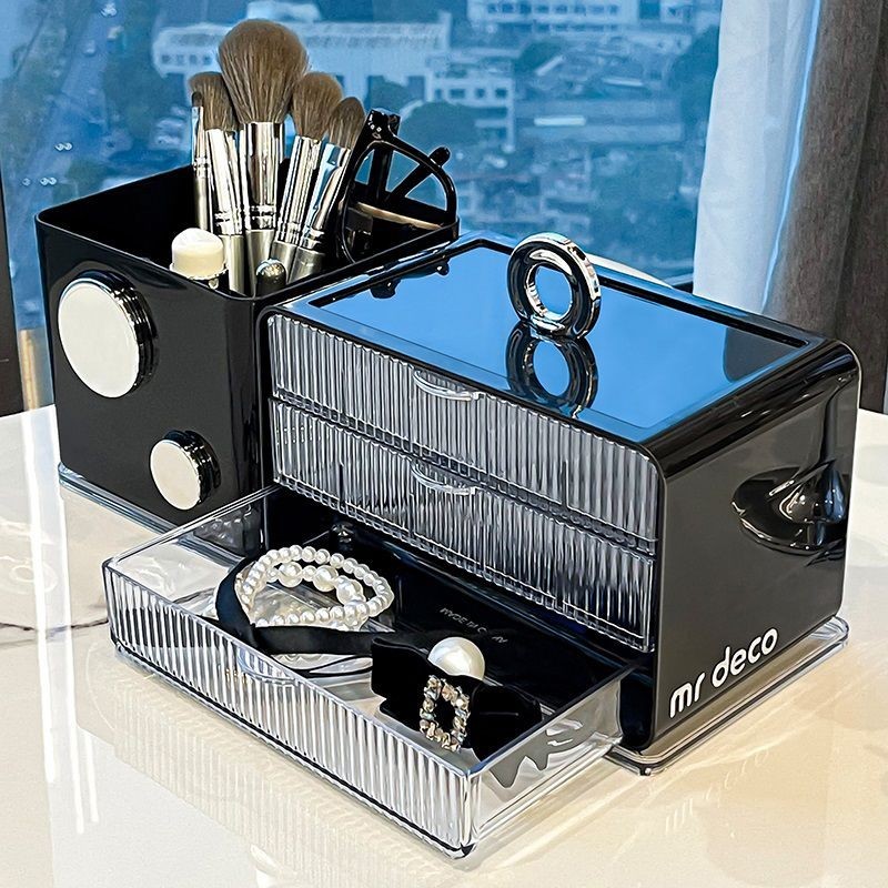✨กล่องเก็บเครื่องประดับ ต่างหู สร้อยคอ แหวน แปรงแต่งหน้า ระดับไฮเอนด์