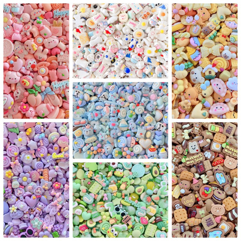 10 ชิ้น/ถุง เรซิ่นตกแต่ง diy  ติดหลังโทรศัพท์ ตกแต่งเคสมือถือ กิ๊บติดผม มีหลายโทนสี  เครื่องประดับต่างๆ งานDIY