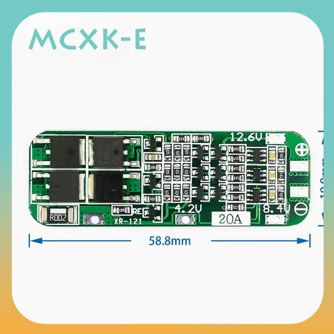 บอร์ดโมดูลชาร์จแบตเตอรี่ลิเธียม 3S 20A 18650 PCB BMS 12.6V Li-ion 11.1V 12V 12.6V